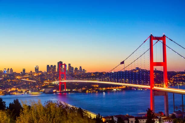 Istanbul Bosphorus Bridge at sunset